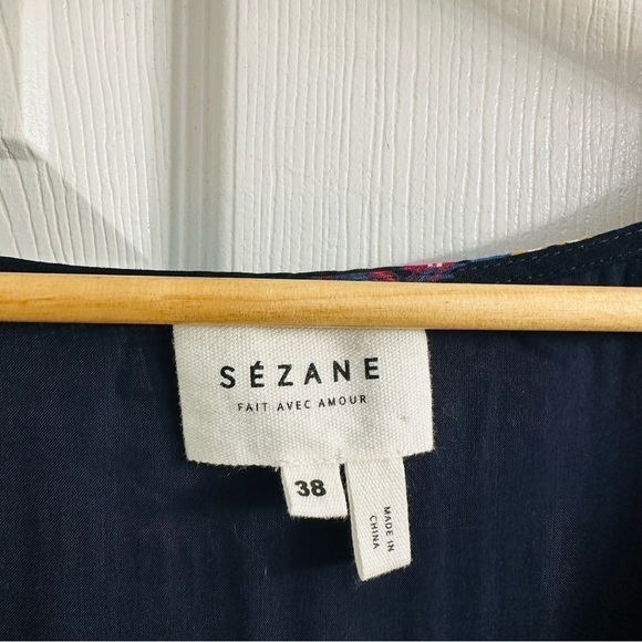 Sezane Dress Mini Daphna Floral Long Sleeve Boho Casual Colorful Size 38 Small - Picture 5 of 7
